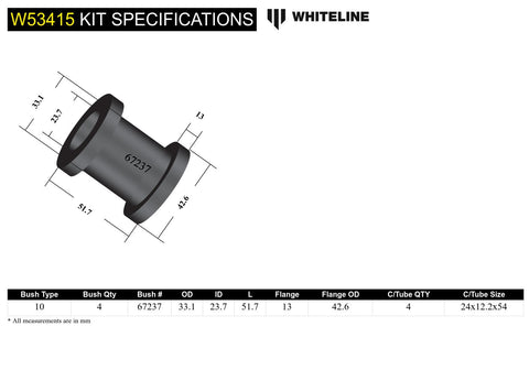 Front Upper Control Arm - Inner Bush Kit Front Upper Control Arm - Inner Bush Kit