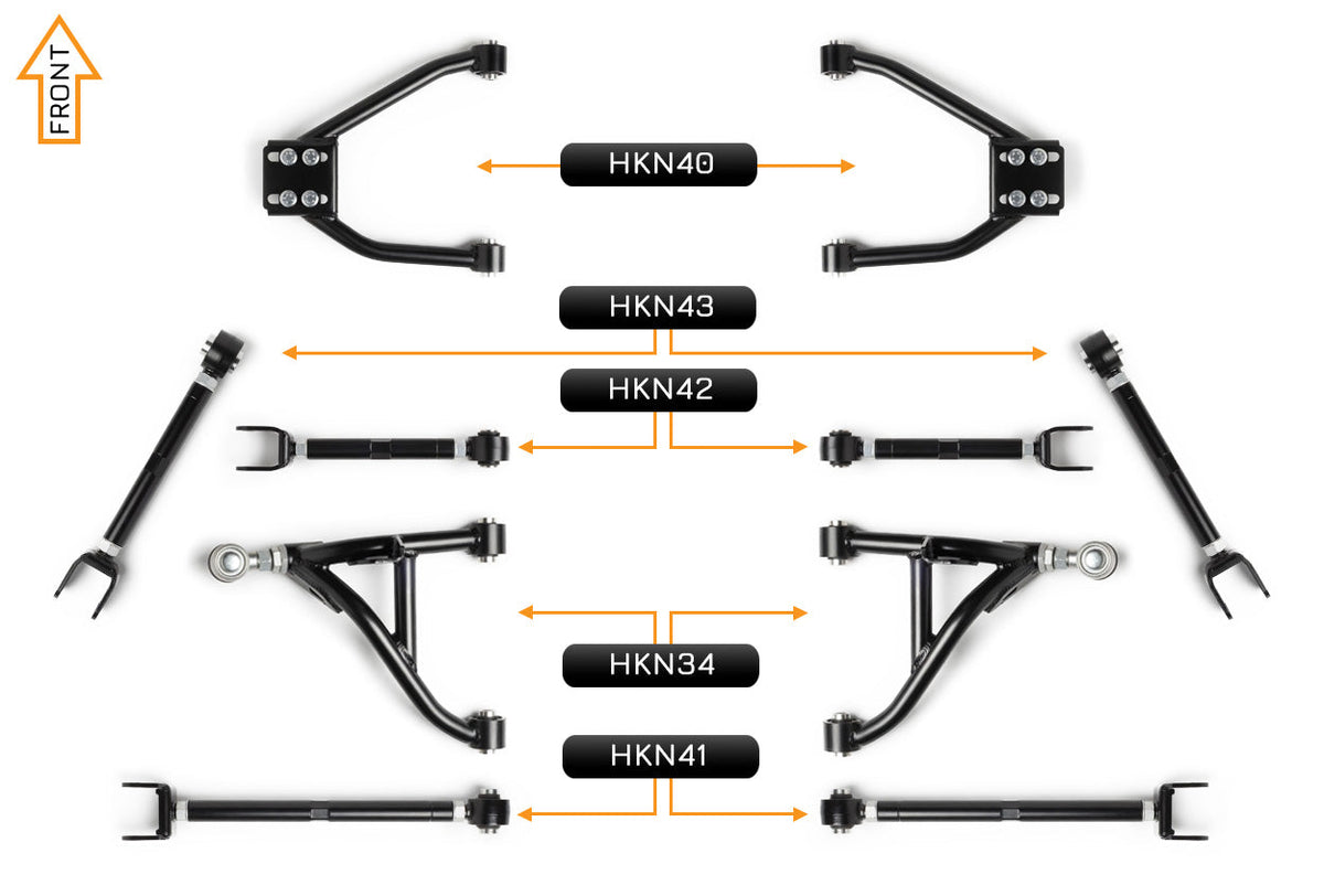 V2 PRO Adjustable Control Arm Kit - (Front & Rear)