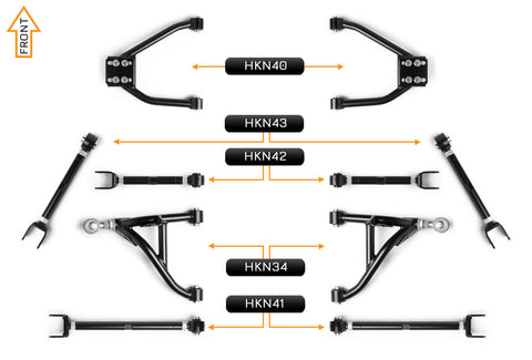 V2 PRO Adjustable Control Arm Kit - (Front & Rear)