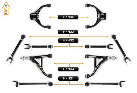 V2 PRO Adjustable Control Arm Kit - (Front & Rear)
