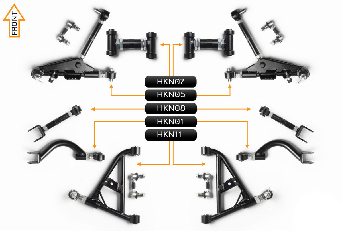 V2 PRO Adjustable Control Arm Kit - (Front & Rear)