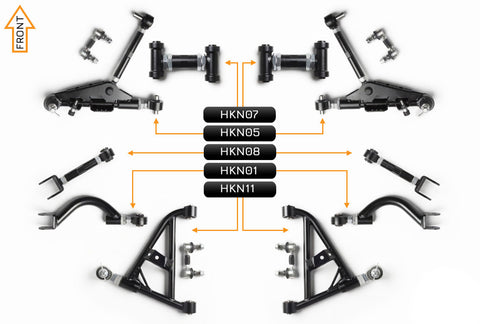 V2 PRO Adjustable Control Arm Kit - (Front & Rear)