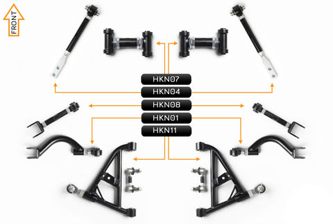 V2 PRO Adjustable Control Arm Kit - (Front & Rear)