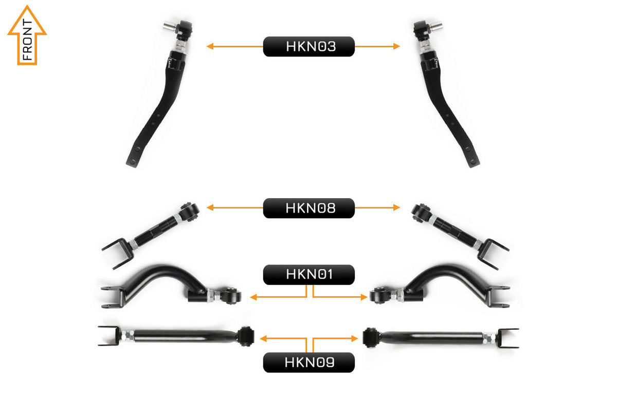 V2 Essentials Adjustable Control Arm Kit - (Front & Rear)