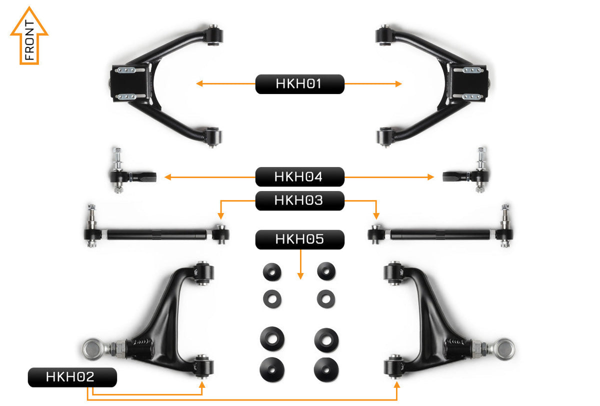 V2 PRO Adjustable Control Arm Kit - (Front & Rear)