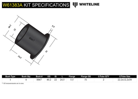 Rear Lower Trailing Arm - Rear Bush Kit