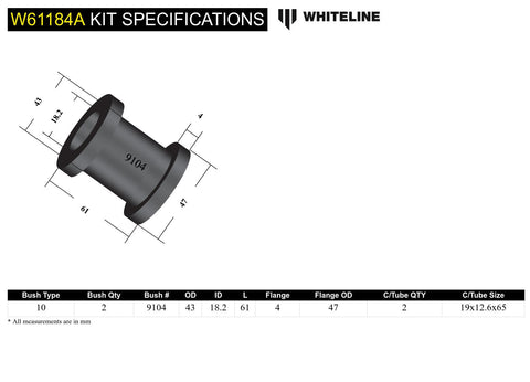 Rear Lower Trailing Arm Bush Kit (Rear)