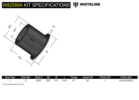 Front Panhard Rod to Diff Bush Kit