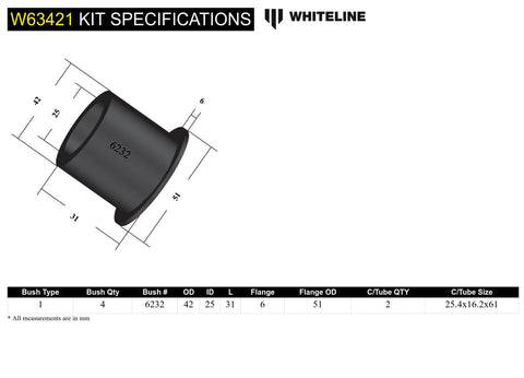 Rear Toe Arm Bush Kit (Inner)