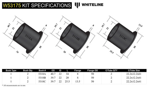 Front Lower Control Arm Bush Kit (Inner)