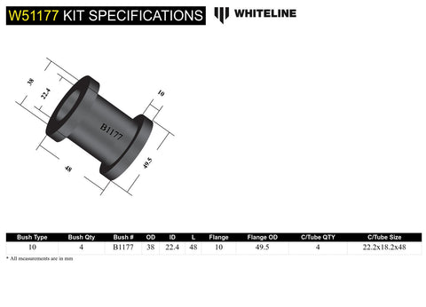 Front Upper Control Arm - Inner Bush Kit