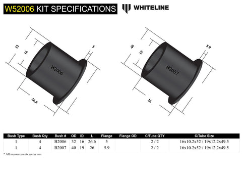Front Lower Control Arm Bush Kit