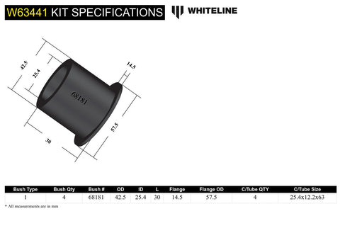 Rear Toe Arm Bush Kit (Inner)