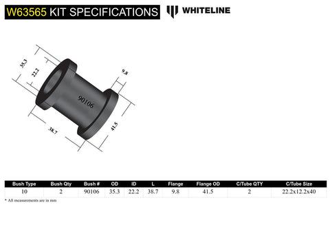 Rear Trailing Arm Bush Kit (Front)