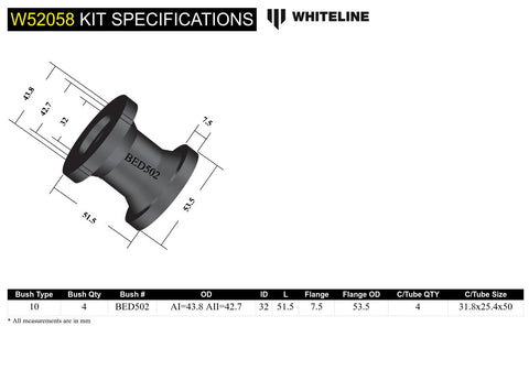 Front Lower Control Arm Bush Kit (Rear)
