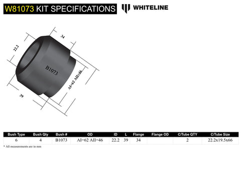 Front Strut Bar To Chassis Bush Kit