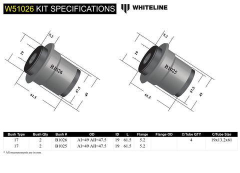 Front Lower Control Arm Bush Kit
