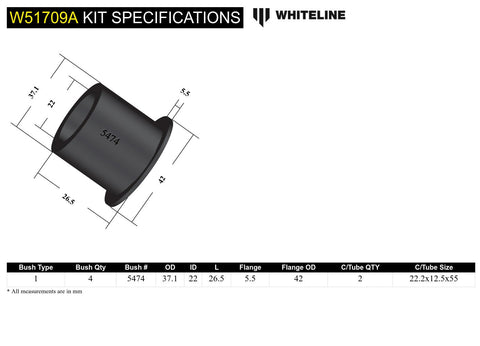 Front Lower Control Arm - Front Bush Kit (To MY02)