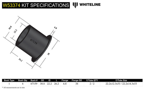 Front Lower Control Arm Bush Kit (Front)