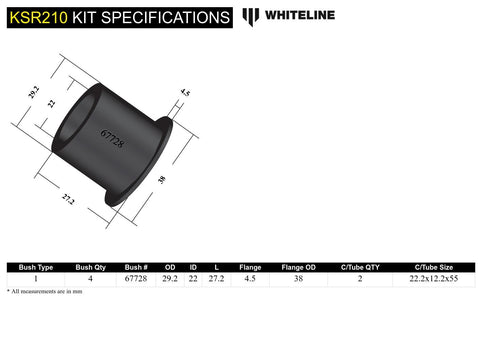 Front Steering Rack Bush Kit
