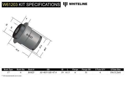 Rear Trailing Arm Upper Bush Kit