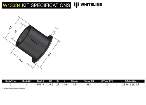 Front Steering Rack Bush Kit (47mm)