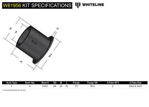 Front Caster Bush Kit