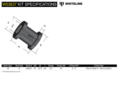 Front Lower Trailing Arm Bush Kit