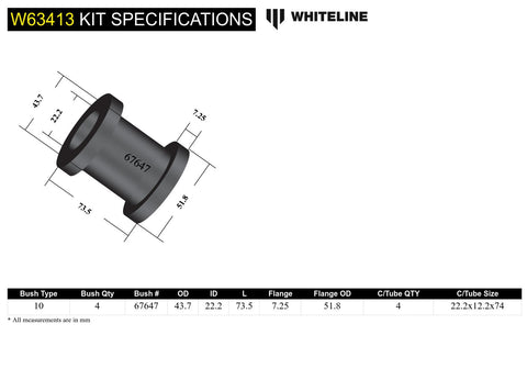 Rear Trailing Arm Bush Kit