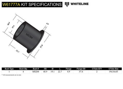 Rear Upper Trailing Arm Bush Kit