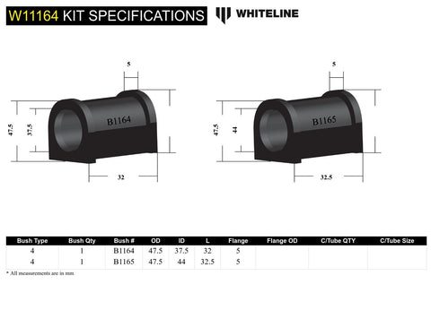 Front Steering Rack Bush Kit
