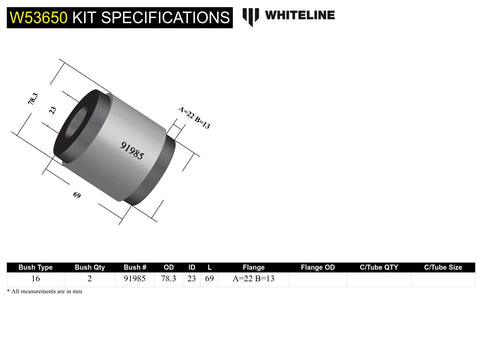 Front Lower Control Arm Bush Kit - Rear Bush Kit