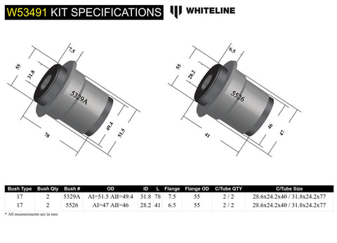 Front Upper Control Arm Bush Kit