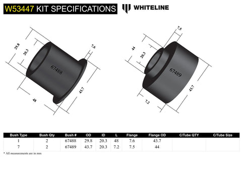 Front Lower Control Arm Bush Kit (Front)