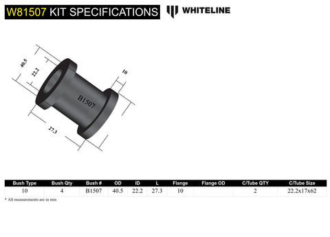 Front Strut Bar To Chassis Bush Kit