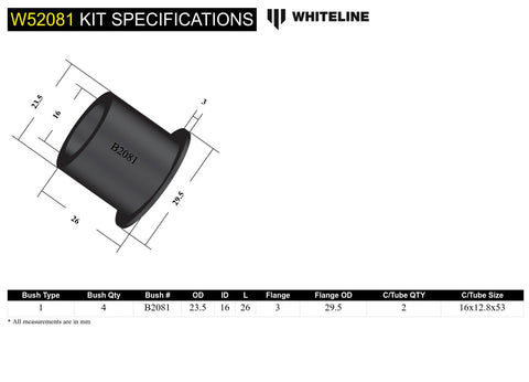 Front Control Arm - Inner Bush Kit (Re-Use Shell)