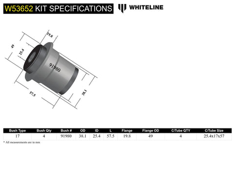 Front Control Arm Upper Bush Kit