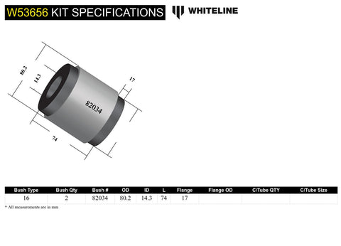 Front Lower Control Arm Bush Kit (Front)
