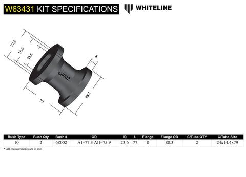 Rear Lower Trailing Arm Bush Kit (Front)