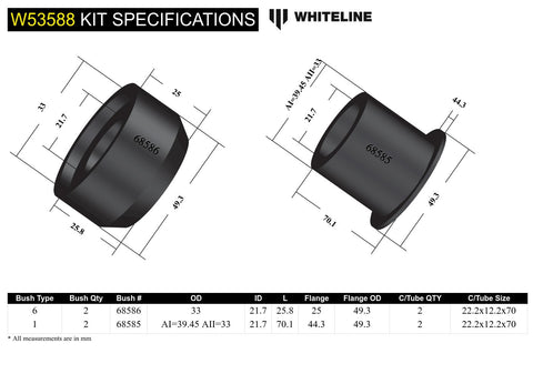 Front Lower Control Arm Bush Kit (Front)