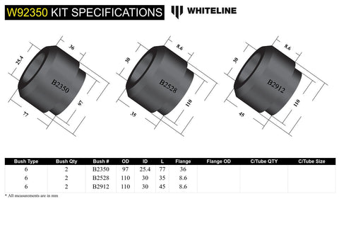 Rear Subframe Bush Kit