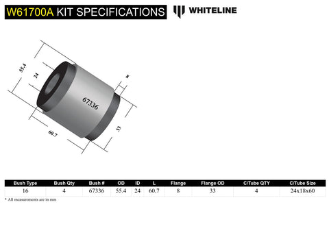 Rear Lower Trailing Arm Bush Kit