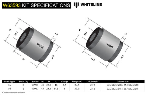 Rear Upper Control Arm Bush Kit